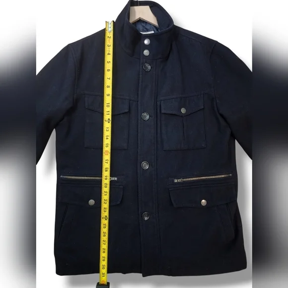 MICHAEL Michael Kors Wool Blend Military Field Lined Insulated Black Coa… - Picture 12 of 13